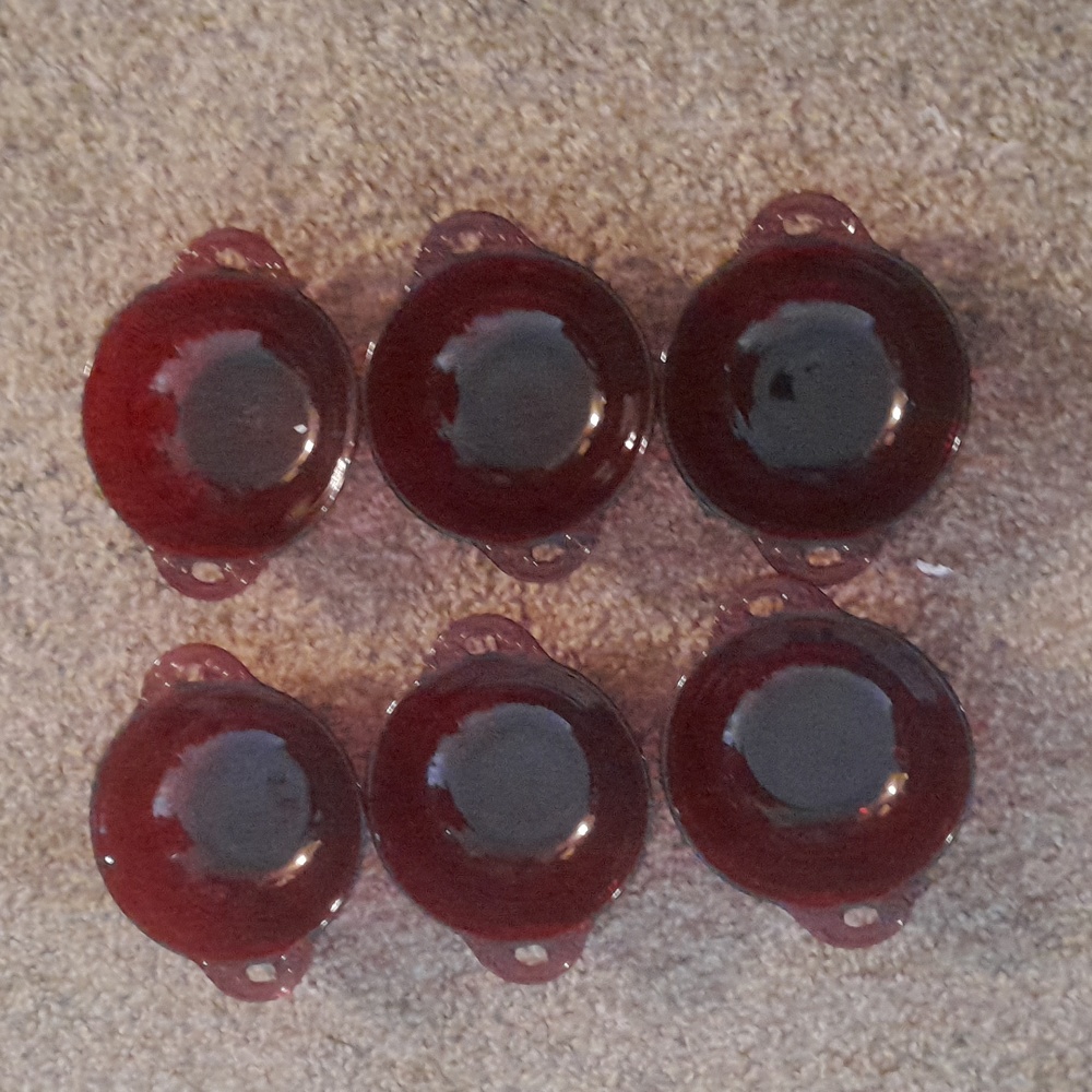 6 ruby Colored depression glass desert bowls